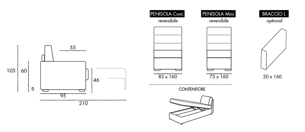 Viscomoda classic supercomfort DIVANI LETTO dimensioni