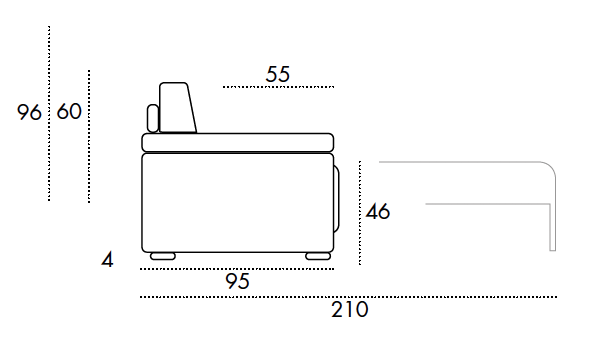 Viscomoda comodo DIVANI LETTO dimensioni