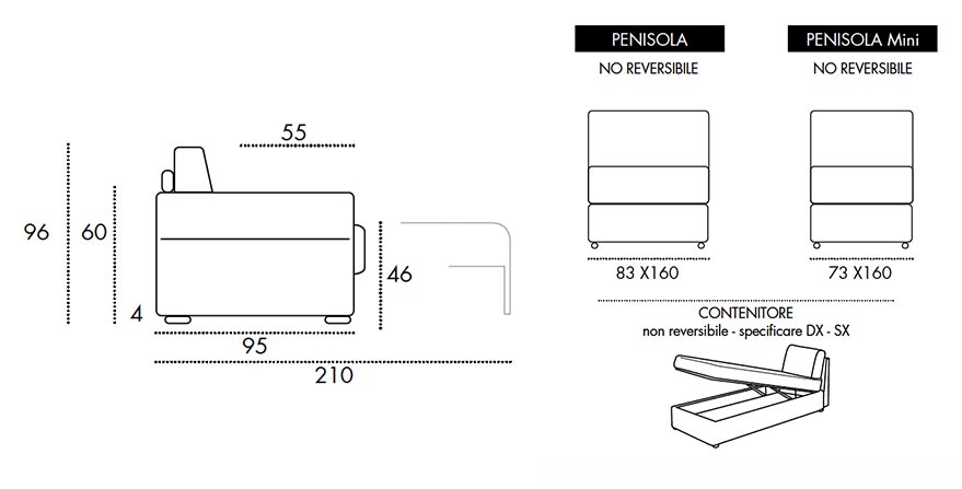 Viscomoda tivoli DIVANI LETTO dimensioni