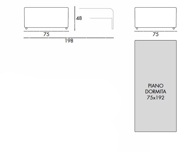 Viscomoda toti DIVANI LETTO dimensioni